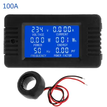 6in1 Digital AC 80~260V Elektros Energijos Monitorius Įtampa Srovės KWh Vatmetrą 100A