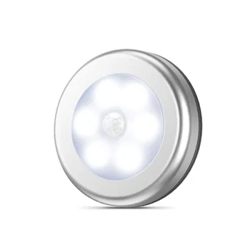 6LED Granulių Jutiklis Nakties Šviesos PIR Infraraudonųjų spindulių Judesio LED Lemputės Auto On ir Off Spinta Baterijos Energijos, Namų Sienos Lempos Kabineto Laiptų