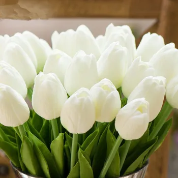 6PCS 20pcs Tulpių Dirbtinių Gėlių, Vestuvių Dekoravimas Gėlėmis Nekilnojamojo Touch Dirbtinių Puokščių Netikrą Gėlių Namų Dekoro Garen