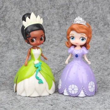 6pcs Disney Anime Pav Žaislai Suknelė Gali Pakeisti Užšaldyti Elsa Anna Rapunzel Lėlės Suknelė Figūrėlės PVC Veiksmų Skaičiai Mergina Žaislą Dovanų