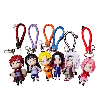 6PCS/SET Naruto Akrilo Key Chain Kakashi Gaara Sasuke Akatsuki Nariai Keychain Pakabučiai paketų prižiūrėtojų raktinę Cosplay Dovana