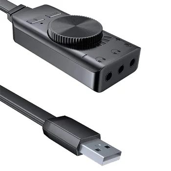 7.1 Kanalo USB Garso Plokštę Kompiuteris Nešiojamas Išorinis Garso Adapteris Kortelę su 3,5 mm Ausinių Prievadai