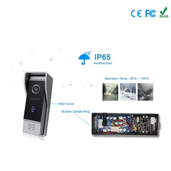 7 Colių Belaidžio WiFi Smart IP Vaizdo Duris Telefono Domofonas Sistema su HD Laidinio Doorbell Kamera,Parama TF Kortelę app Nuotolinis atrakinimas