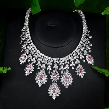 8 Puikių kristalų AAA CZ Karalienė Moterų Jewelrt Rinkiniai Vestuvių Mados Juvelyrikos Vestuves Karoliai Nustatyti parure bijoux femmeS071