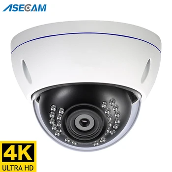 8MP 4K IP Kamera su POE Outdoor H. 265 Onvif Metalo Indoor Dome CCTV Naktinio Matymo 4MP Vaizdo Stebėjimo Kameros