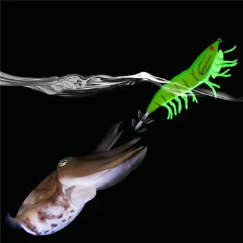 8Pcs 16pcs Šviesos 20g Žvejybos Kalmarai suvilioti Medienos Krevečių Grimzlė suvilioti 3D Akis 