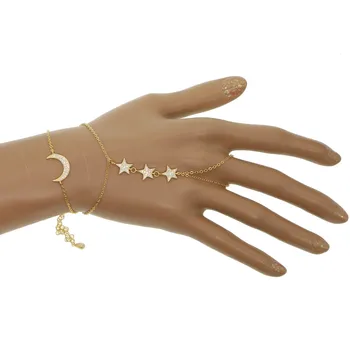 925 nekilnojamojo sidabro Moteris 2019 naujas aukso spalvos nuorodą grandinės bezel cz star infinity mėnulis žavesio rankų papuošalai vergas apyrankės papuošalai