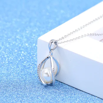 925 sterlingas sidabro mados perlų karoliai pakabukas moterų grandinės juvelyrikos gimtadienio dovana didmeninė lašas laivybos