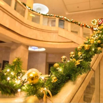9ft 2020 Kalėdų Dekoracijos Girlianda Rotango Šviesos Vainikas Mantel Židinys, Laiptai, Sienos, Durys Pušies Kalėdų Medžio LED Šviesos Dekoras