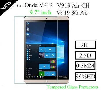 9H HD Aišku, Priemoka Grūdintas Stiklas Screen protector už Onda v919 oro ch/V989 Oro Octa V919 3G/ v919 Tablet Apsauginės Plėvelės