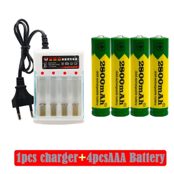 AAA Šarminės Baterijos 2800 MAH 1,5 V AAA tipo įkraunama baterija, Baterijos Nuotolinio Valdymo Žaislas Baterija Lemputė Akumuliatoriaus+kroviklis