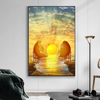 Abstrakti aukso krekingo kiaušinį saulėlydžio menininkas kostiumų dizaino nuotrauką, darbalaukio sienų apdaila