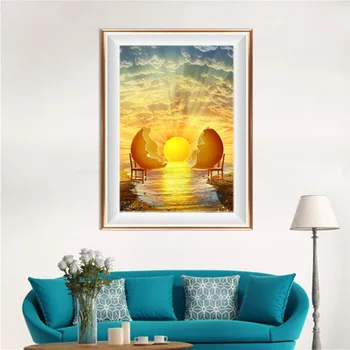 Abstrakti aukso krekingo kiaušinį saulėlydžio menininkas kostiumų dizaino nuotrauką, darbalaukio sienų apdaila