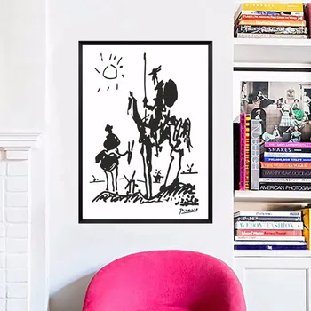 Abstrakti Don Kichotas Drobės Tapybos Retro Sienos Menas, Plakatų ir grafikos, Tapybos Sienos Nuotraukas Namų Kambarį Apdaila