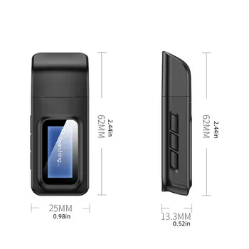 Adapteriai Belaidžio LCD Ekranas USB Imtuvai Muzikos Garso Siųstuvas PC TV Automobilį 3.5 mm AUX Adapteriai
