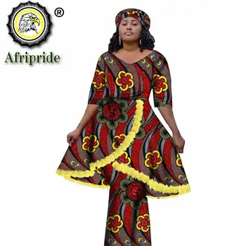 Afrikos Drabužiai Moterims Dashiki Suknelės Spausdinti Sijonai Genčių Headwraps Nustatyti Ankara Drabužiai, Tradiciniai Kostiumai Apranga S2026016