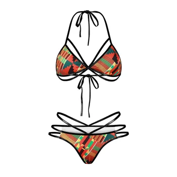 Afrikos spausdinti seksualus Bikini Plius Dydis maudymosi Kostiumėliai Moterims bikini komplektas iš dviejų dalių maudymosi kostiumėlį, Maudymosi Kostiumą plaukti Bather moterų K398