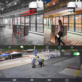 AI Žmonių Automatinio Sekimo 3MP PTZ Wi-fi IP Kamera H. 265 Belaidė Lauko Kamera, ONVIF Garso Smart Light Saugumo VAIZDO Kamera