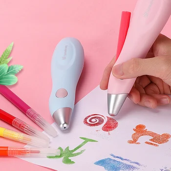 Airbrush Pen už Kids12pcs Dažų ir Piešimo Rinkinys Skalbti Žymekliai su Elektros Dažų Purkštuvu Rašalinis Parkeris Purškimo Meno Žymeklis, Purkštuvas