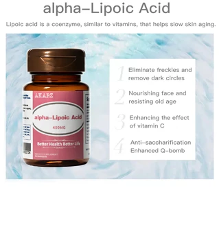 AKARZ Garsaus prekės ženklo, alpha-Lipoic rūgštis Yra Stiprus Antioksidantas, Kuris Palaiko Imuninę Sveikatos 400mg