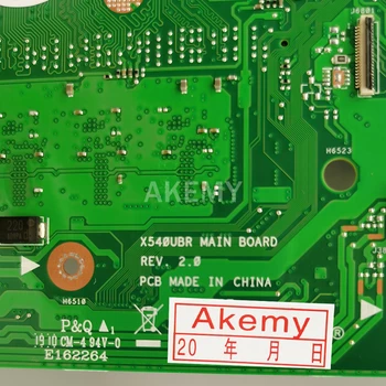 Akemy X540UB Nešiojamojo kompiuterio motininė plokštė, Skirta Asus X540UB X540UV X540UBR originalus mainboard 8G/I5-7200U I7-7500U