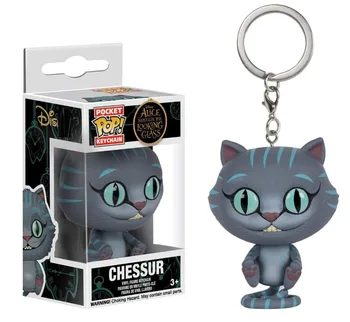 Alisa Stebuklų šalyje mielas Cheshire cat Chessur kišenėje pop keychain Bobble Head veiksmų skaičius, Kolekcines, modelį, Žaislai vaikams