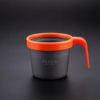 ALOCS 280 ML Lauko Metalo Taurės Nešiojamų Kempingas Taurės Lauko kavos puodelį, Laipioti Pėsčiųjų, Kempingas Įranga