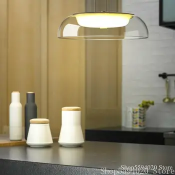 Amerikos skaidrus Stiklas LED priedai veltiniams, vilna Lempa Kūrybinio Gyvenimo Kambario, Miegamasis Miegamasis Šviesos Šviestuvas Suspendu Virtuvės Apšvietimo Šviestuvas