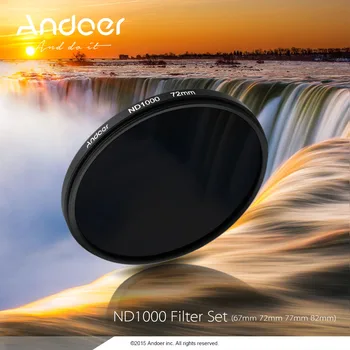 Andoer 72mm ND1000 10 Stop Fader Neutralaus Tankio Filtras Nikon Canon DSLR Fotoaparatas
