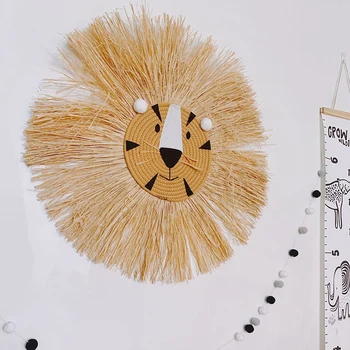 Animacinis Liūtas Kabinti Papuošalų Siūlų Audimo Gyvūnų Galvos Papuošalas Vaikų Kambario Sienos, Namo Aksesuaras Tipas