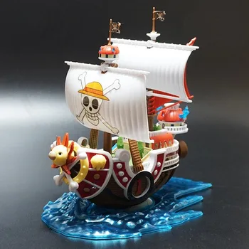 Anime 13CM VIENAS GABALAS Tūkst. Saulėtas Surinkti stiliaus laivo piratų laivas saulės PVC vinilo modelis Kalėdų dovanos vaikams