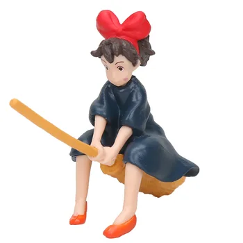 Anime Cartoon Kiki ' s Delivery Service Kiki Sėdėti Ant Šepečio Skristi Veiksmų Skaičius Žaislas