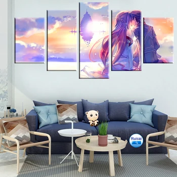 Anime kardas meno internete romantiškos meilės plakatas drobės tapybos modulinės 5 pav skydelis vaikų kambario sienos meno apdaila