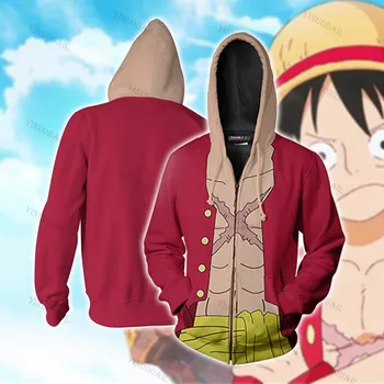 Anime One Piece Hoodies 3D Spausdinimo Puloveris Palaidinukė Beždžionė D Luffy Ace Sabo Kotai Teisės Mūšis Tracksuit Apranga Atsitiktinis viršutinių drabužių siuvimas