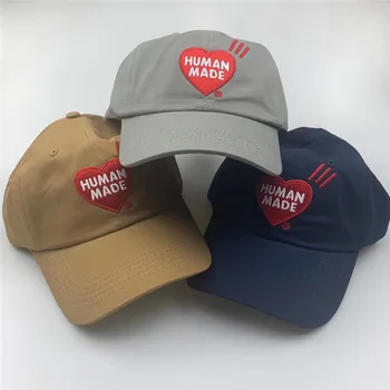 Antis Siuvinėjimo ŽMOGAUS PADARĖ Kepurės Kepurės Vyrams, Moterims Širdies Logotipas Siuvinėjimas ŽMOGAUS PADARĖ Beisbolo Kepurės