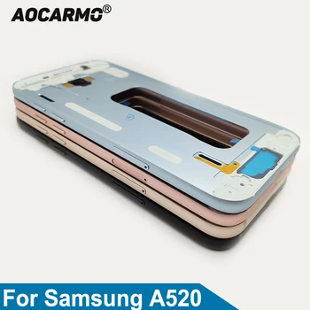 Aocarmo Samsung Galaxy A5 2017 A520 A520F SM-A520F Vidurį Rėmo Priekinio Bezel sienelėmis Atveju Artimųjų rėmas Su Klijais