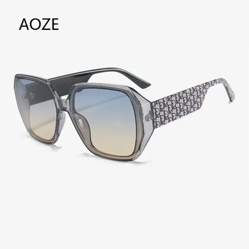 AOZE 2020 Prabangus Retro aikštė akiniai nuo saulės ponios didelis rėmas moteriški akiniai nuo saulės mados gradientas moterų taurės Moterų ins Populiarus
