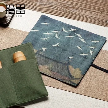 Arbata yra tris ar keturis gabalus nustatyti saugojimo krepšys kung fu arbatos rinkinys, priedai bambuko arbata yra arbata įrašą arbatos adata arbatos ceremonija šešių gentl