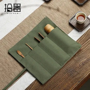 Arbata yra tris ar keturis gabalus nustatyti saugojimo krepšys kung fu arbatos rinkinys, priedai bambuko arbata yra arbata įrašą arbatos adata arbatos ceremonija šešių gentl