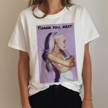 Ariana Grande Harajuku Marškinėliai Moterims 7 Žiedai Ullzang Mados Ačiū U,Šalia Marškinėlius 90-ųjų Hip-Hop trumpomis Rankovėmis T-shirt Viršuje Tee Moteris