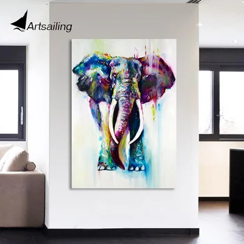 ArtSailing HD Atspausdinta 1 vnt Afrikos Dramblys Drobė Spausdina Akvarelė Dramblys Nuotraukos Spausdinimo Namų Dekoro Plakatai ir Spausdina
