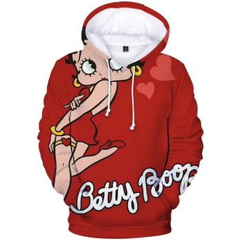 Asmenybės Betty BOOP Hoodies Vyrų, Moterų Gatvės drabužiai, Paltai Atsitiktinis Marškinėlius 3D Atspausdintas Berniukų/mergaičių 3D Hoodies Betty BOOP Viršūnės
