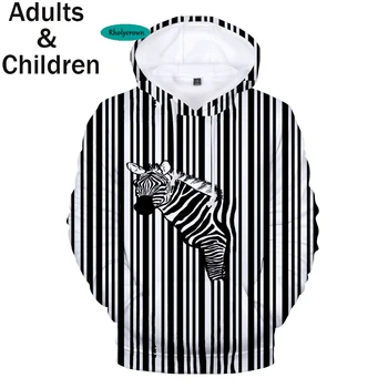 Asmenybės sąrašas 3D zebra Hoodies Vyrams, Moterims Palaidinės Harajuku Vaikai Gobtuvu Rudenį berniukų, mergaičių gyvūnų zebra Hoodie Puloveriai