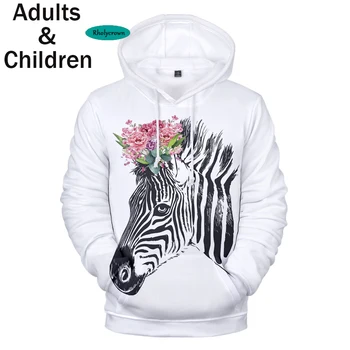 Asmenybės sąrašas 3D zebra Hoodies Vyrams, Moterims Palaidinės Harajuku Vaikai Gobtuvu Rudenį berniukų, mergaičių gyvūnų zebra Hoodie Puloveriai