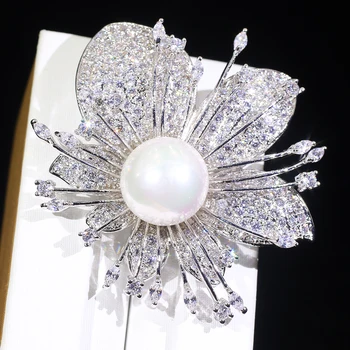 ASNORA korėjos perlų sagė mados baltos gėlės 