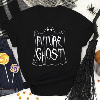 Ateityje Dvasios Medvilnės marškinėliai Spooky Halloween Party Marškinėlius Juokinga Rudenį Moterų trumpomis Rankovėmis Apgauti Ar Gydyti Grafinis Tees Viršūnės