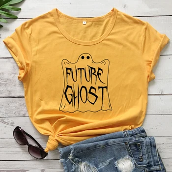 Ateityje Dvasios Medvilnės marškinėliai Spooky Halloween Party Marškinėlius Juokinga Rudenį Moterų trumpomis Rankovėmis Apgauti Ar Gydyti Grafinis Tees Viršūnės