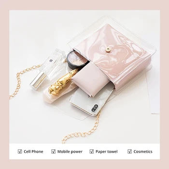 Atsitiktinis Skaidrios PVC Želė Pečių krepšiai Moterų 2020 Prekės Kelionių Rankinės Crossbody Mobilųjį Telefoną Pakeisti Piniginės Ponios Mergina