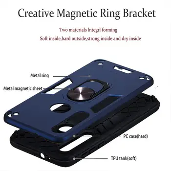 Atsparus smūgiams Šarvai Magnetinis Žiedas Savininkas telefono Atveju, Moto Vieną Makro / G8 Žaisti Padengti