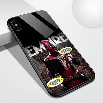 Atveju iPhone, 12 mini stiklo atgal padengti Deadpool atveju 12 pro dangtelį funda iPhone 6 6s 7 8 Plus X XS Max XR 11 pro max SE2